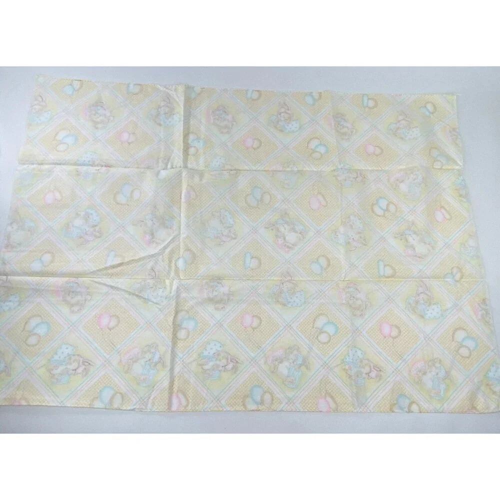 Dundee Receiving Swaddle Blanket Sleeping Bunny Rabbits Yellow 29